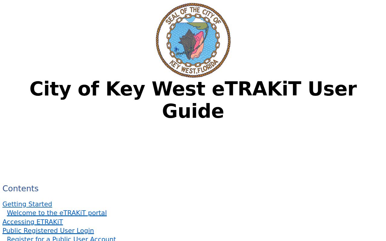 Key West eTRAKiT guide for permits tied to past residents