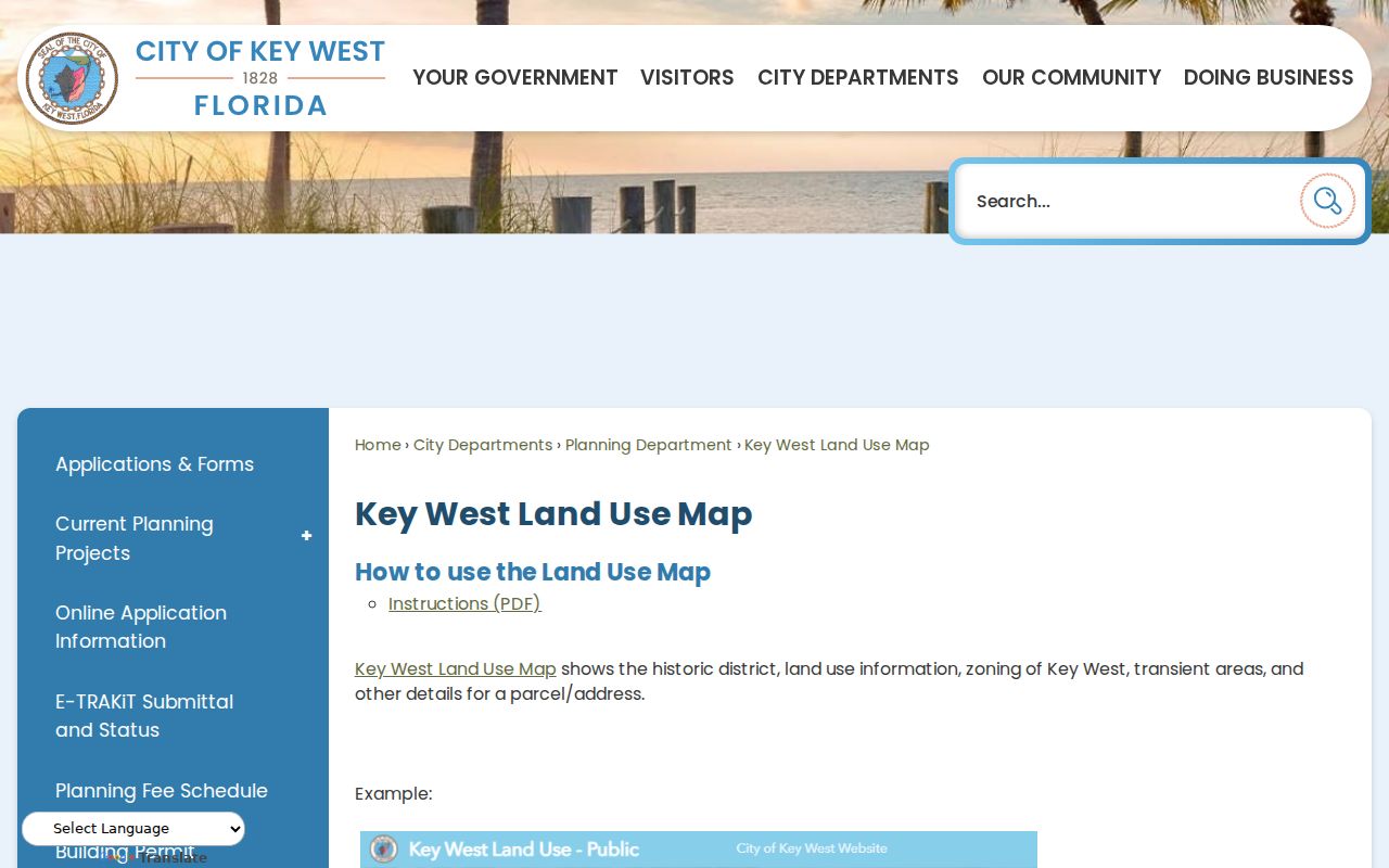 Key West street directory land use and parcel map